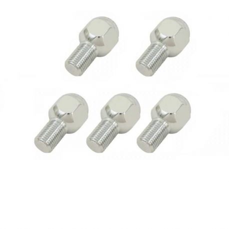 Lug Bolts Chrome - 12mm x 1.5mm Ball Seat (Set of 5)